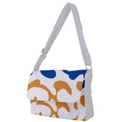 Abstract Swirl Gold And Blue Pattern T- Shirt Abstract Swirl Gold And Blue Pattern T- Shirt Full Print Messenger Bag (S)