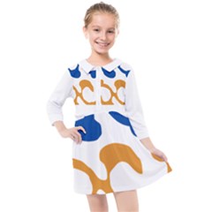 Abstract Swirl Gold And Blue Pattern T- Shirt Abstract Swirl Gold And Blue Pattern T- Shirt Kids  Quarter Sleeve Shirt Dress