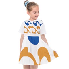 Abstract Swirl Gold And Blue Pattern T- Shirt Abstract Swirl Gold And Blue Pattern T- Shirt Kids  Sailor Dress