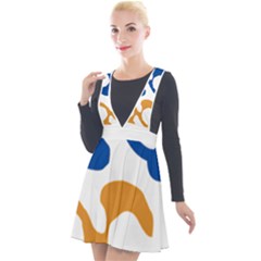 Abstract Swirl Gold And Blue Pattern T- Shirt Abstract Swirl Gold And Blue Pattern T- Shirt Plunge Pinafore Velour Dress