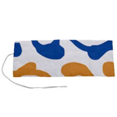Abstract Swirl Gold And Blue Pattern T- Shirt Abstract Swirl Gold And Blue Pattern T- Shirt Roll Up Canvas Pencil Holder (S)