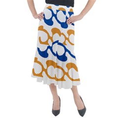 Abstract Swirl Gold And Blue Pattern T- Shirt Abstract Swirl Gold And Blue Pattern T- Shirt Midi Mermaid Skirt