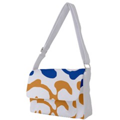 Abstract Swirl Gold And Blue Pattern T- Shirt Abstract Swirl Gold And Blue Pattern T- Shirt Full Print Messenger Bag (L)