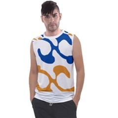 Abstract Swirl Gold And Blue Pattern T- Shirt Abstract Swirl Gold And Blue Pattern T- Shirt Men s Regular Tank Top