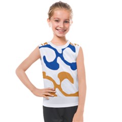 Abstract Swirl Gold And Blue Pattern T- Shirt Abstract Swirl Gold And Blue Pattern T- Shirt Kids  Mesh Tank Top