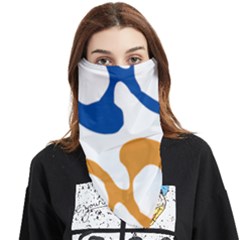 Abstract Swirl Gold And Blue Pattern T- Shirt Abstract Swirl Gold And Blue Pattern T- Shirt Face Covering Bandana (Triangle)