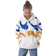 Abstract Swirl Gold And Blue Pattern T- Shirt Abstract Swirl Gold And Blue Pattern T- Shirt Kids  Oversized Hoodie