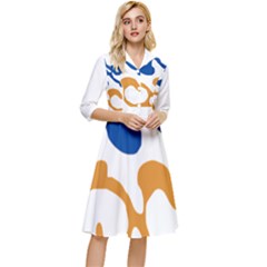 Abstract Swirl Gold And Blue Pattern T- Shirt Abstract Swirl Gold And Blue Pattern T- Shirt Classy Knee Length Dress