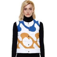 Abstract Swirl Gold And Blue Pattern T- Shirt Abstract Swirl Gold And Blue Pattern T- Shirt Women s Button Up Puffer Vest