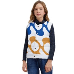 Abstract Swirl Gold And Blue Pattern T- Shirt Abstract Swirl Gold And Blue Pattern T- Shirt Kid s Button Up Puffer Vest	