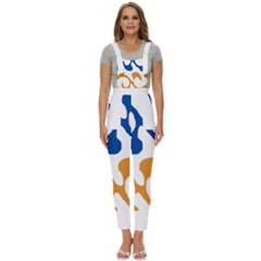 Abstract Swirl Gold And Blue Pattern T- Shirt Abstract Swirl Gold And Blue Pattern T- Shirt Women s Pinafore Overalls Jumpsuit