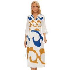Abstract Swirl Gold And Blue Pattern T- Shirt Abstract Swirl Gold And Blue Pattern T- Shirt Midsummer Wrap Dress