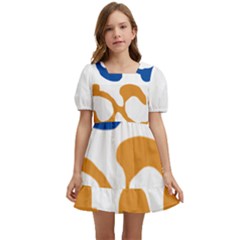 Abstract Swirl Gold And Blue Pattern T- Shirt Abstract Swirl Gold And Blue Pattern T- Shirt Kids  Short Sleeve Dolly Dress