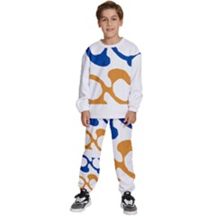 Abstract Swirl Gold And Blue Pattern T- Shirt Abstract Swirl Gold And Blue Pattern T- Shirt Kids  Sweatshirt set