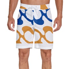 Abstract Swirl Gold And Blue Pattern T- Shirt Abstract Swirl Gold And Blue Pattern T- Shirt Men s Beach Shorts