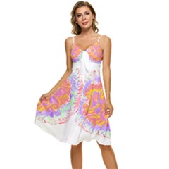 Abstract T- Shirt Circle Beauty In Abstract T- Shirt Sleeveless Tie Front Chiffon Dress