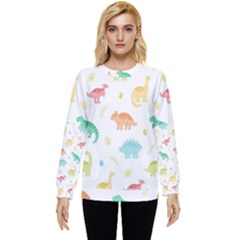 Animals Dinosaurs T-rex Pattern Hidden Pocket Sweatshirt