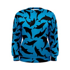 Dolphin Silhouette Pattern Women s Sweatshirt by Pakjumat