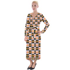 Lantern Chess Halloween Velvet Maxi Wrap Dress by Pakjumat