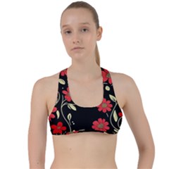 Pattern Flowers Design Nature Criss Cross Racerback Sports Bra by Pakjumat