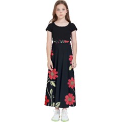 Pattern Flowers Design Nature Kids  Flared Maxi Skirt by Pakjumat