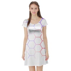 Abstract T- Shirt Honeycomb Pattern 7 Short Sleeve Skater Dress by EnriqueJohnson