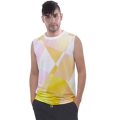 Abstract T- Shirt Yellow Chess Cell Abstract Pattern T- Shirt Men s Regular Tank Top by EnriqueJohnson