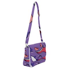 Purple Funny Monster Shoulder Bag With Back Zipper by Sarkoni