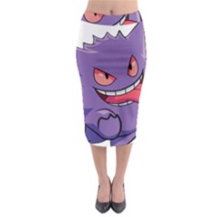 Purple Funny Monster Midi Pencil Skirt