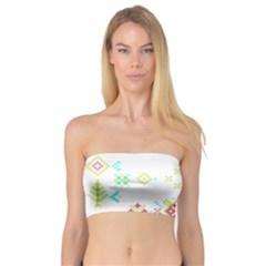 Christmas Cross Stitch Pattern Effect Holidays Symmetry Bandeau Top