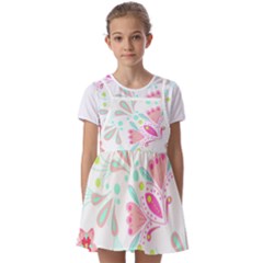 Batik T- Shirt Batik Floral Pattern T- Shirt Kids  Short Sleeve Pinafore Style Dress