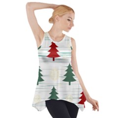 Christmas Tree Snowflake Pattern Side Drop Tank Tunic