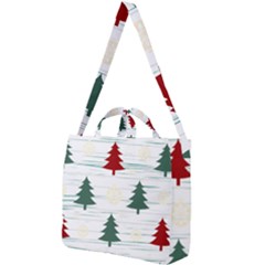 Christmas Tree Snowflake Pattern Square Shoulder Tote Bag by Sarkoni
