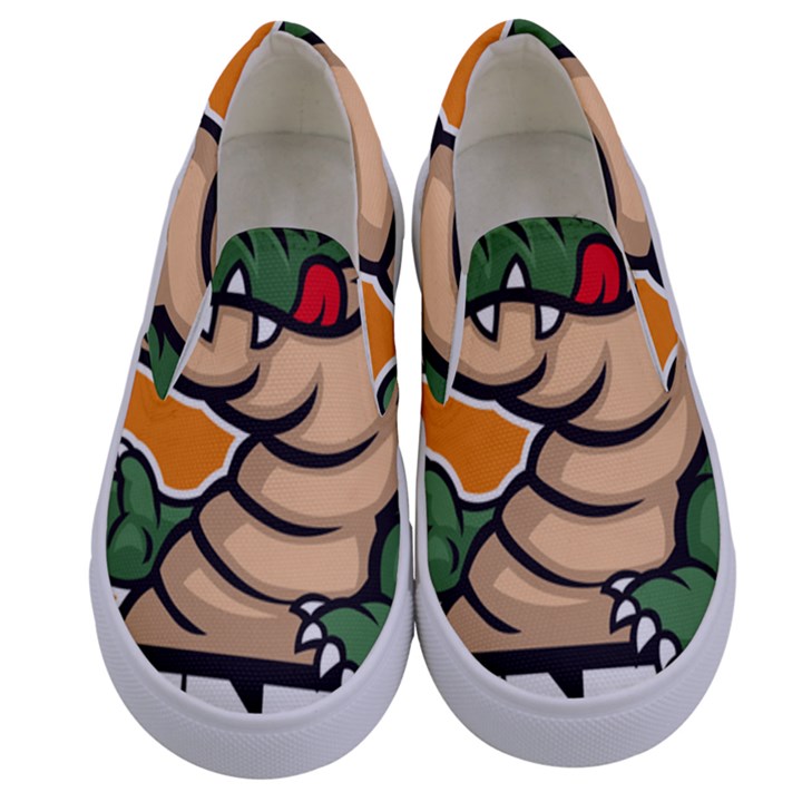 Funny Crocodile Kids  Canvas Slip Ons