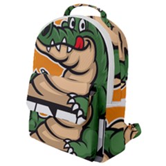 Funny Crocodile Flap Pocket Backpack (small)