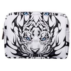 White And Black Tiger Make Up Pouch (medium) by Sarkoni