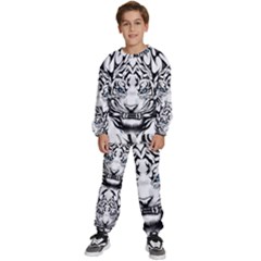 White And Black Tiger Kids  Sweatshirt Set by Sarkoni