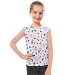 Christmas Santa Claus Pattern Kids  Mesh Tank Top by Sarkoni