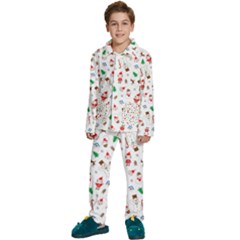 Christmas Santa Claus Pattern Kids  Long Sleeve Velvet Pajamas Set by Sarkoni