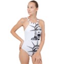 Funny Statue Of Liberty Parody High Neck One Piece Swimsuit View1