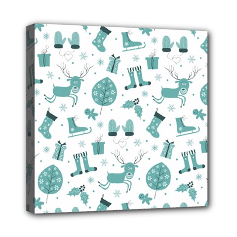 Christmas Seamless Pattern Design Mini Canvas 8  X 8  (stretched)