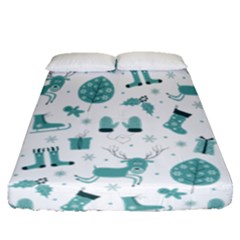 Christmas Seamless Pattern Design Fitted Sheet (queen Size)