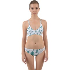 Christmas Seamless Pattern Design Wrap Around Bikini Set