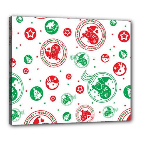 Merry Christmas Geometric Pattern Canvas 24  X 20  (stretched)