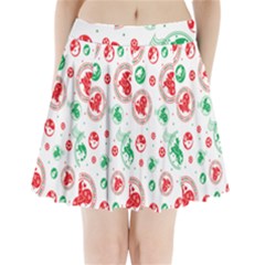 Merry Christmas Geometric Pattern Pleated Mini Skirt