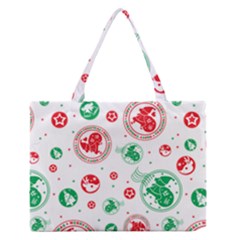 Merry Christmas Geometric Pattern Zipper Medium Tote Bag