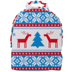 Red And Green Christmas Tree Winter Pattern Pixel Elk Buckle Holidays Mini Full Print Backpack by Sarkoni