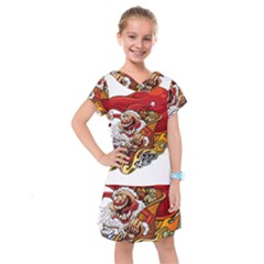 Funny Santa Claus Christmas Kids  Drop Waist Dress