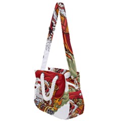 Funny Santa Claus Christmas Rope Handles Shoulder Strap Bag by Sarkoni