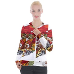 Funny Santa Claus Christmas Casual Zip Up Jacket by Sarkoni